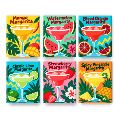 6 Mini-Gemälde | Margarita-Fiesta Set