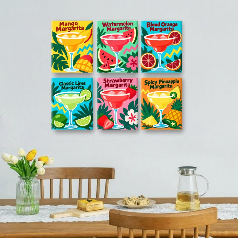 6 Mini-Gemälde | Margarita-Fiesta Set