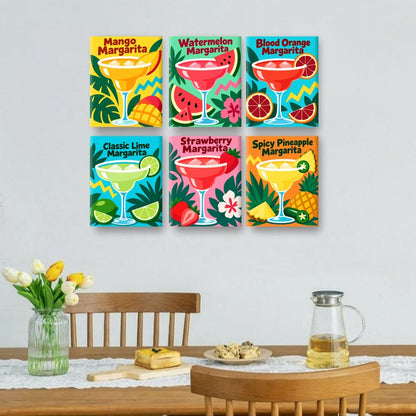 6 Mini-Gemälde | Margarita-Fiesta Set