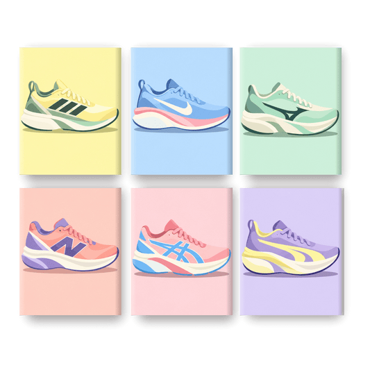 6 Mini-Gemälde | Pastell-Sneaker Set
