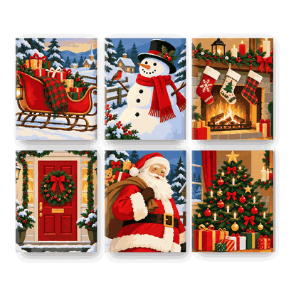 6 Mini-Gemälde | Magische Weihnachtsmomente Set
