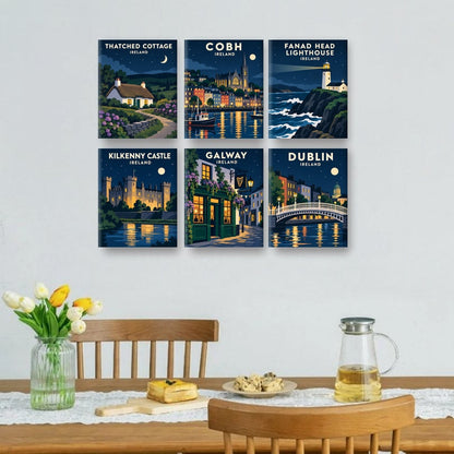 6 Mini-Gemälde | Irische Nächte Set