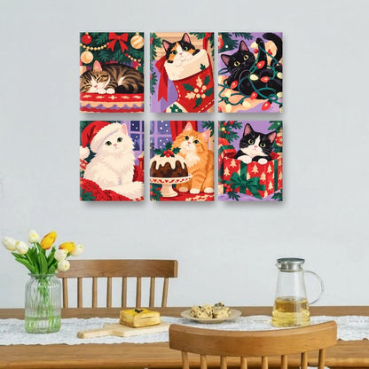 6 Mini-Gemälde | Purrfekte Weihnacht Set