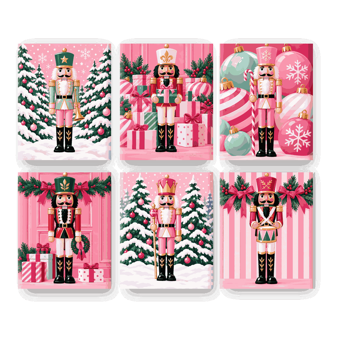 6 Mini-Gemälde | Zuckerpflaumen-Parade Set