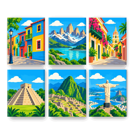 6 Mini-Gemälde | Wunder Lateinamerikas Set