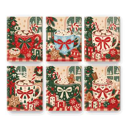 6 Mini-Gemälde | Gemütliche Weihnachtstasse Set