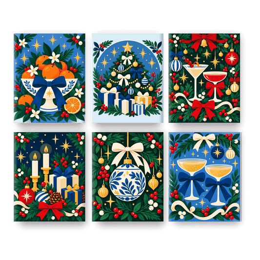 6 Mini-Gemälde | Nikolaus-Orangenschale Set