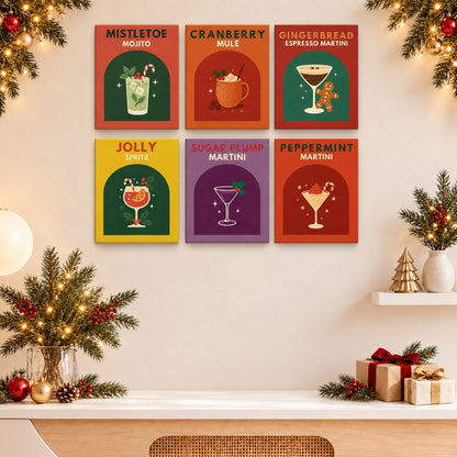 12 Mini-Gemälde | Weihnachtscocktails-Bundle