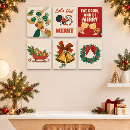 12 Mini-Gemälde | Festliches Weihnachtsbundle