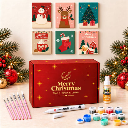 Malen nach Zahlen Weihnachtsgeschenkbox - Klassisch Bundle
