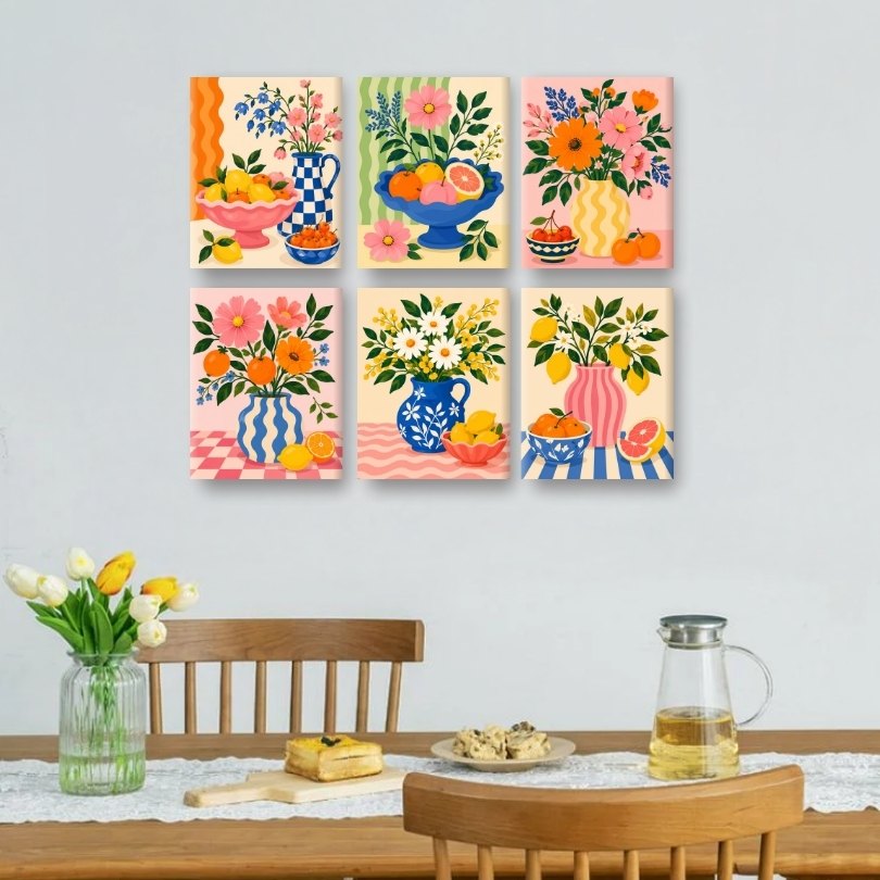 6 Mini-Gemälde | Zitrusblüte Set