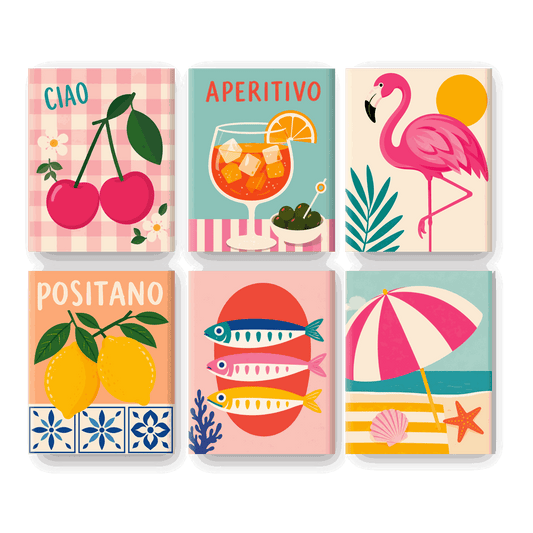 6 Mini-Gemälde | Ciao Cherries Set - Malen nach Zahlen
