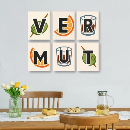 6 Mini-Gemälde | Vermut Set