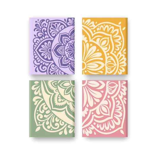 4 Mini-Gemälde | Mandala Set - Malen nach Zahlen