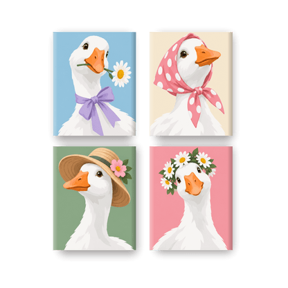 4 Mini-Gemälde | Gartenlieblinge Set