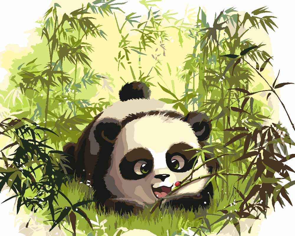 Malen nach Zahlen   Großer Panda   by vink