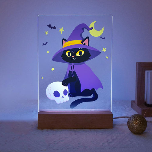 Malen nach Zahlen Halloween Lampe – Hexenkatze - Malen nach Zahlen