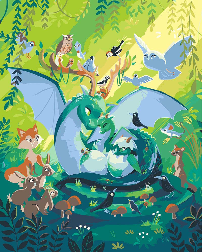 Malen nach Zahlen   Forest Dragon   by saphina art