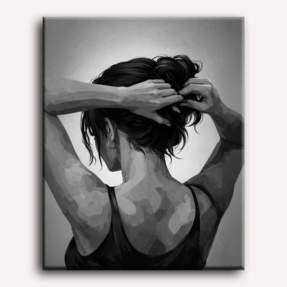 Malen nach Zahlen - Monochrome Dame