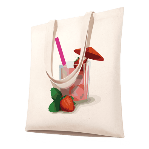 Malen nach Zahlen - Malen nach Zahlen Totebag – Strawberry Daiquiri Cocktail