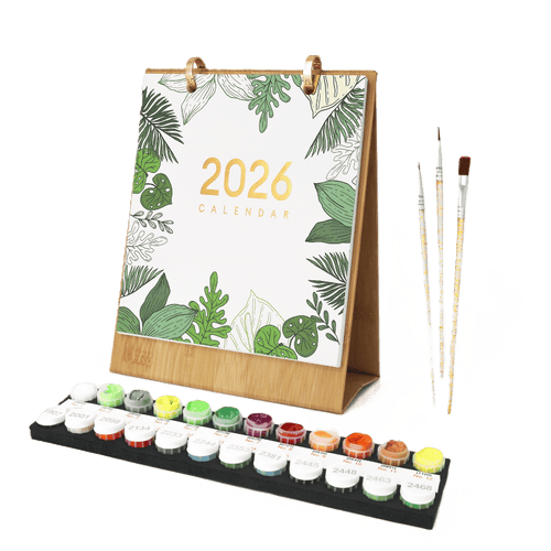 2026 Malen nach Zahlen Tischkalender | Pflanzen Edition