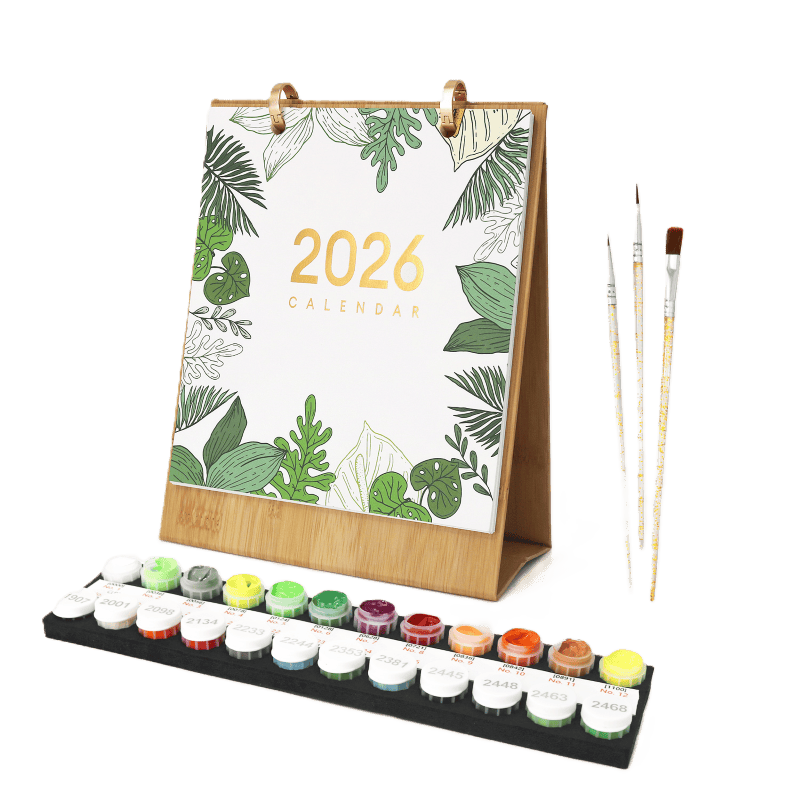 Malen nach Zahlen   2026 Malen nach Zahlen Tischkalender | Pflanzen Edition