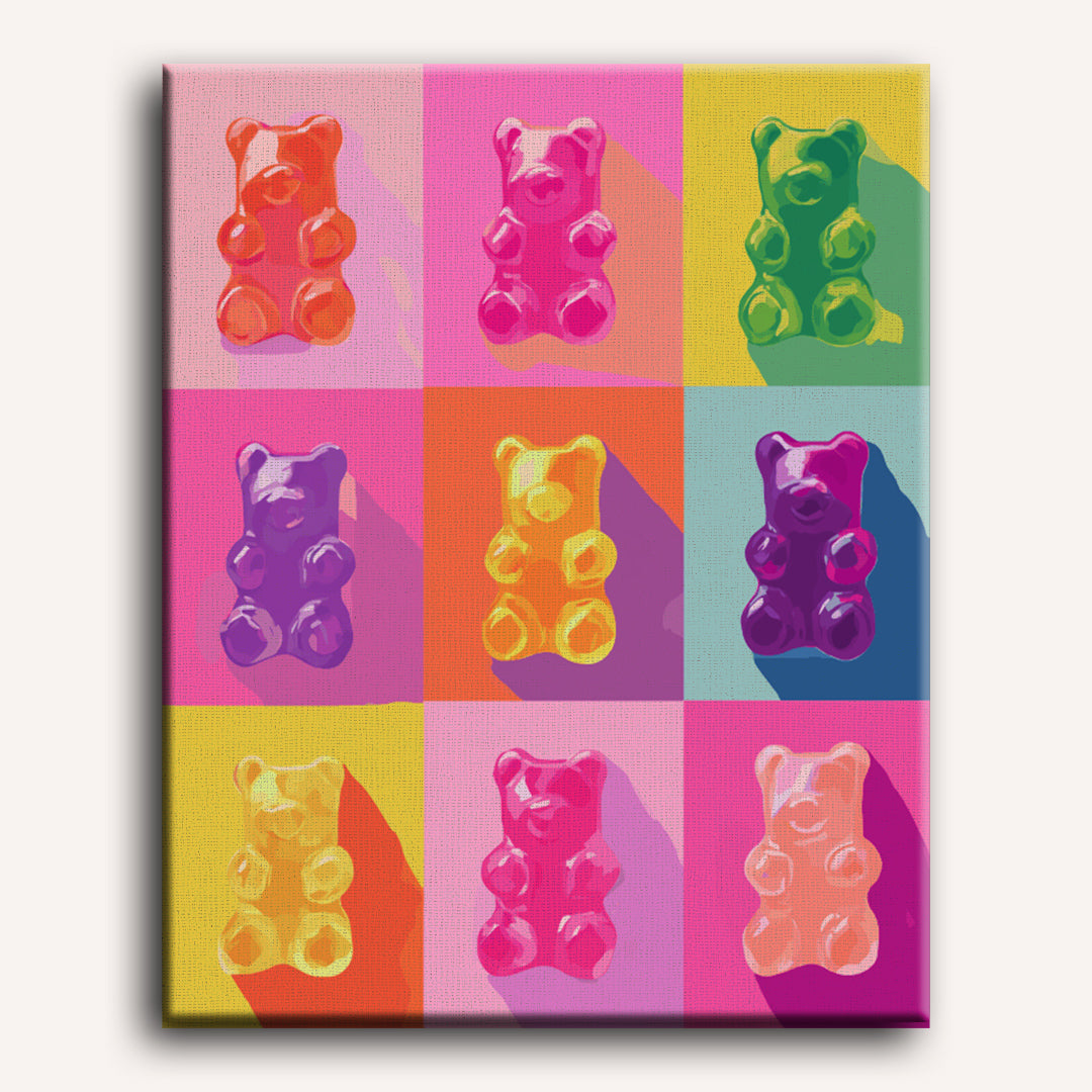 Malen nach Zahlen - Pop-Art Gummibonbons