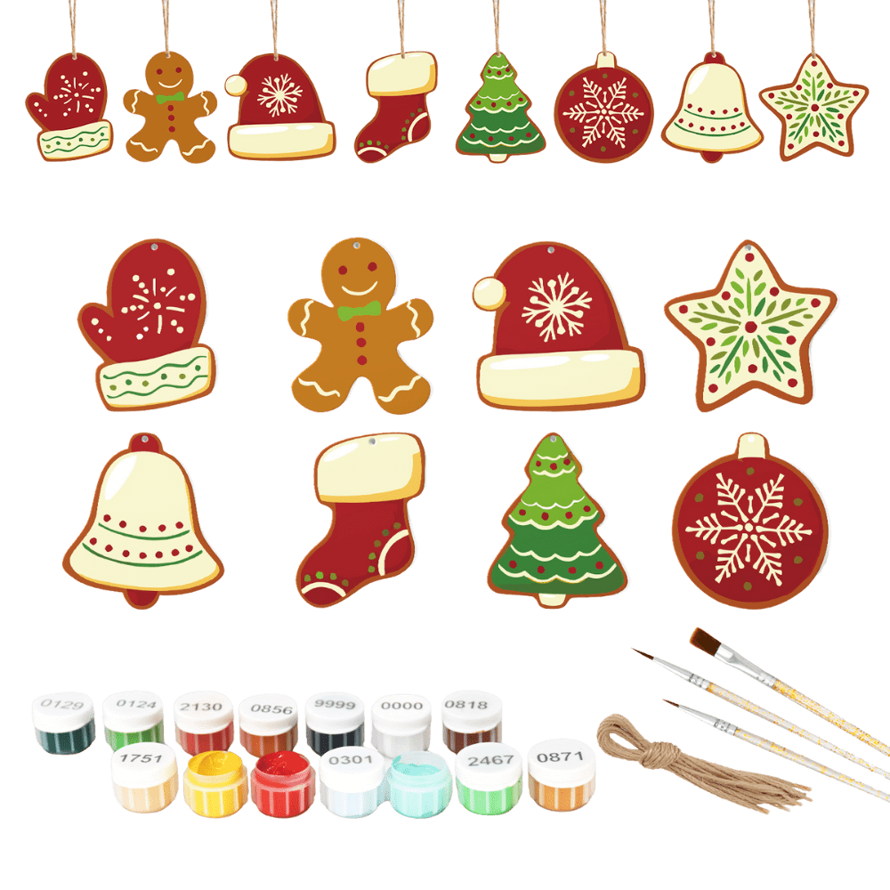 Malen nach Zahlen   8 Weihnachtsanhängern | Winter Set