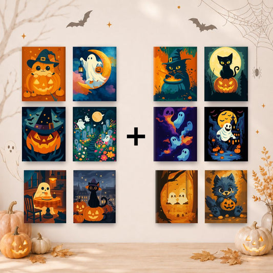 12 Mini Paintings | Gruseliger Herbst Bundle - Malen nach Zahlen