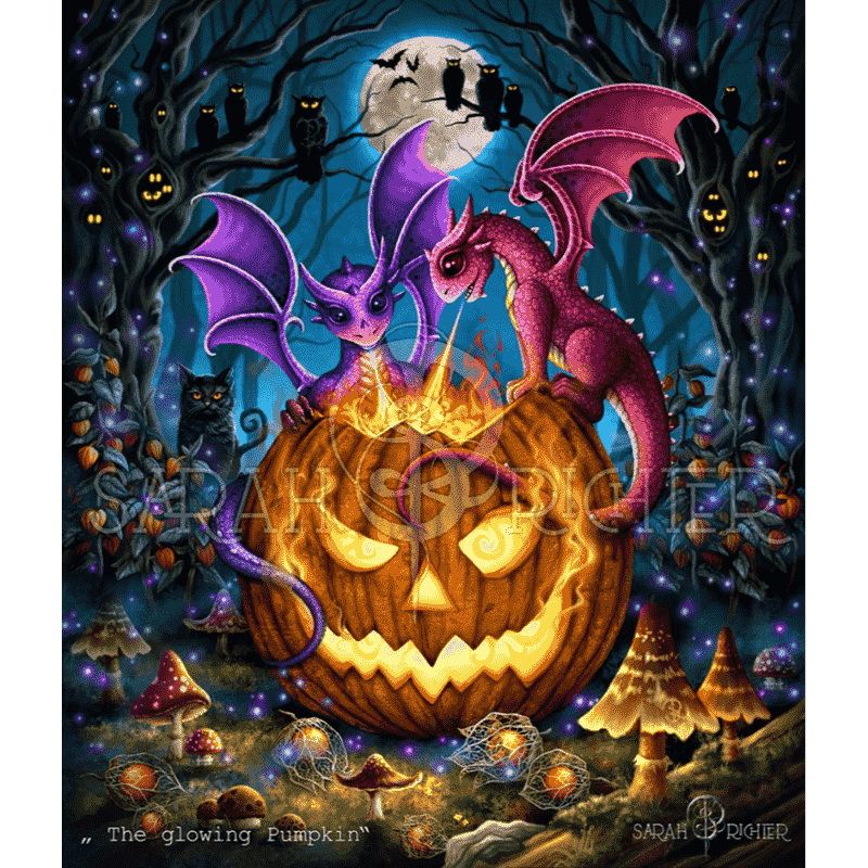 Malen nach Zahlen   The glowing Pumpkin   by Sarah Richter
