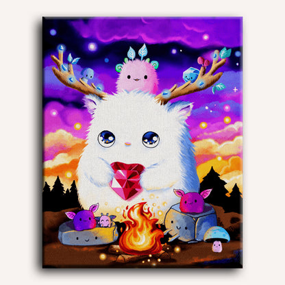 Malen nach Zahlen - Waldgeister am Lagerfeuer - by Tiny Tami