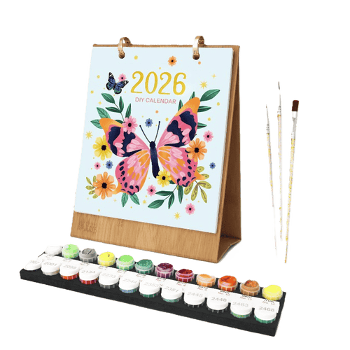 2026 Malen nach Zahlen Tischkalender | Schmetterlinge-Edition