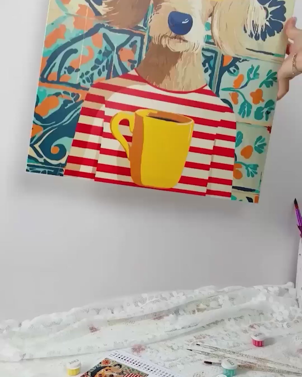 Malen nach Zahlen - Hund im französischen Stil