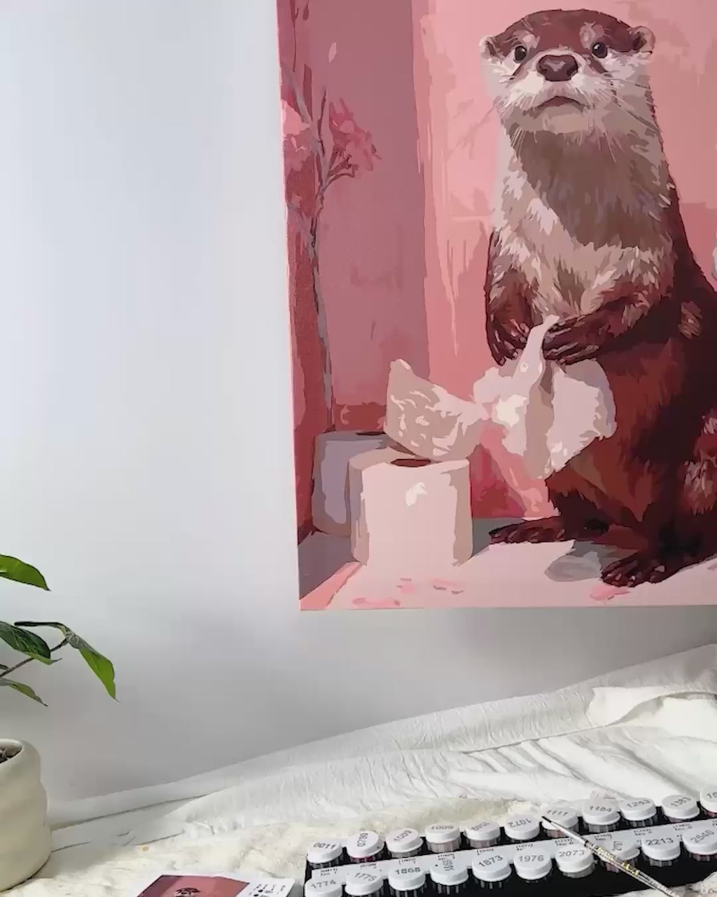 Malen nach Zahlen - Otter auf der Toilette