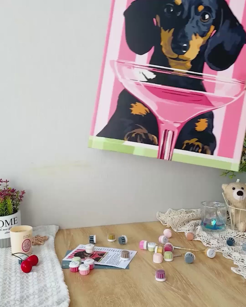 Malen nach Zahlen - Cocktailhund