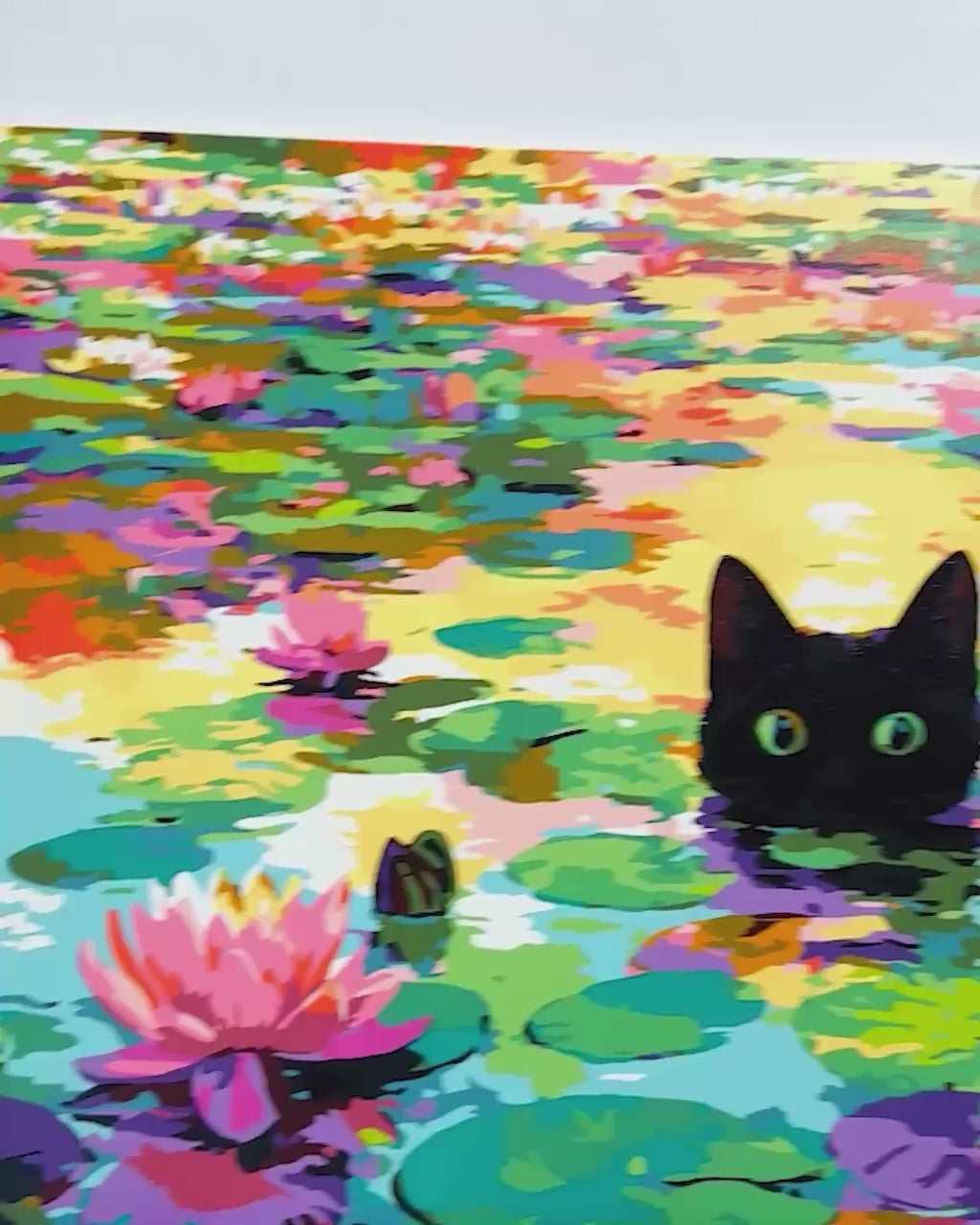 Malen nach Zahlen - Eine Seerosen-Katze