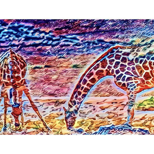 Malen nach Zahlen - Malen nach Zahlen - Zwei Giraffen (Südafrika) - Artist's Edition - by zamart