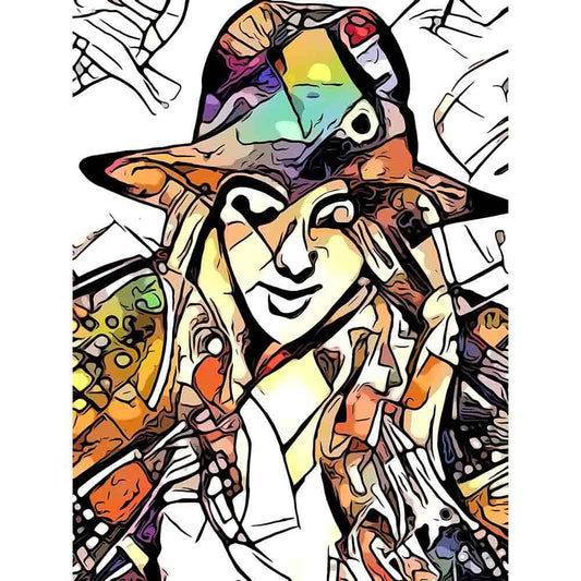 Malen nach Zahlen - Malen nach Zahlen - Frau mit Hut 1 - Artist's Kandinsky Edition - by zamart