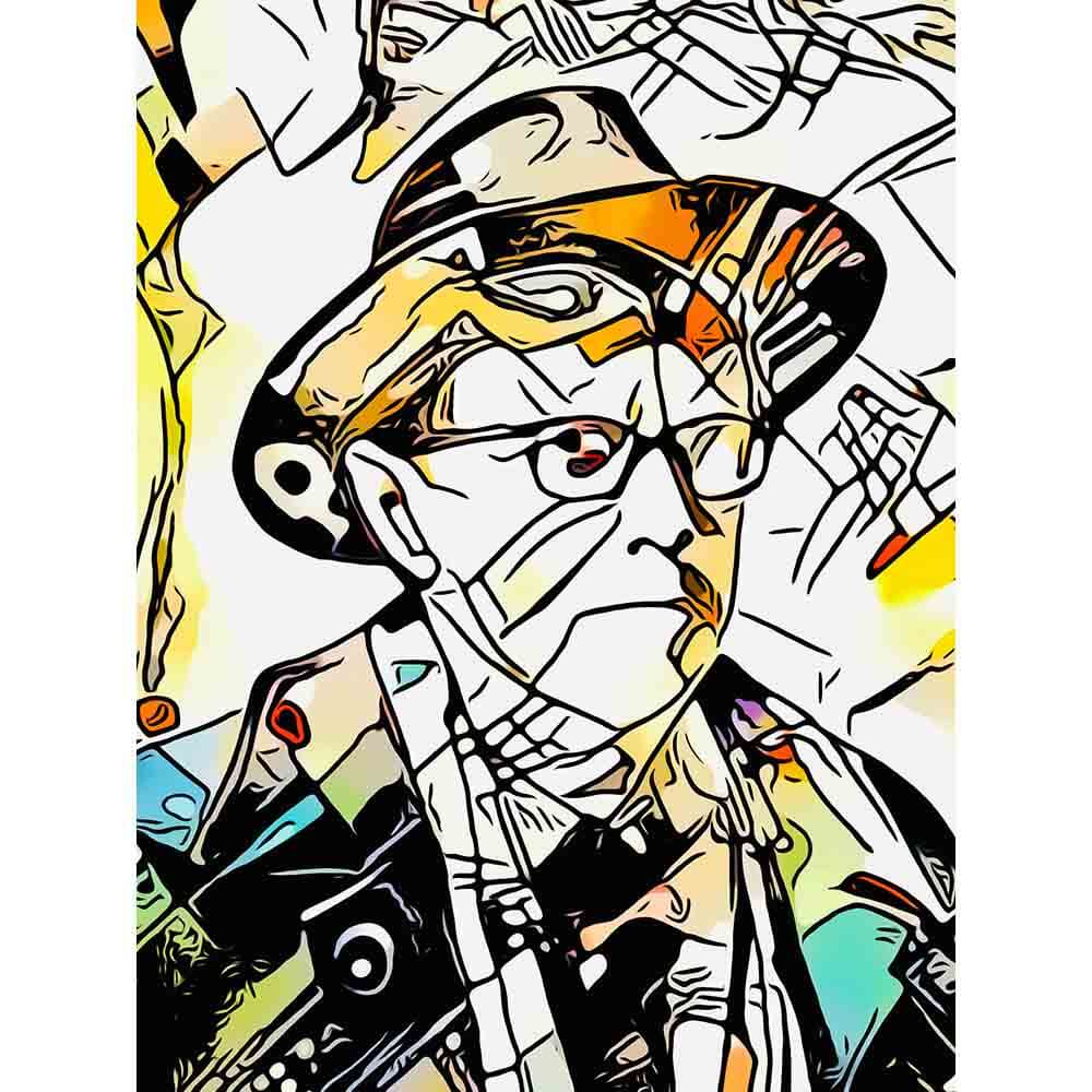 Malen nach Zahlen - Malen nach Zahlen - Mann mit Hut 2 - Artist's Kandinsky Edition - by zamart