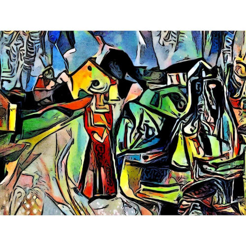 Malen nach Zahlen - Malen nach Zahlen - Munch trifft... Frau in rotem Kleid - Artist's Edition - by zamart