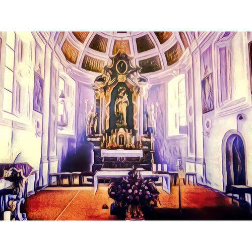 Malen nach Zahlen - Malen nach Zahlen - Die Kirche Motiv 2 - Artist's Edition - by zamart