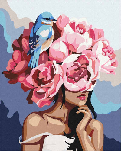 Malen nach Zahlen - Malen nach Zahlen - Girl Flowerhead
