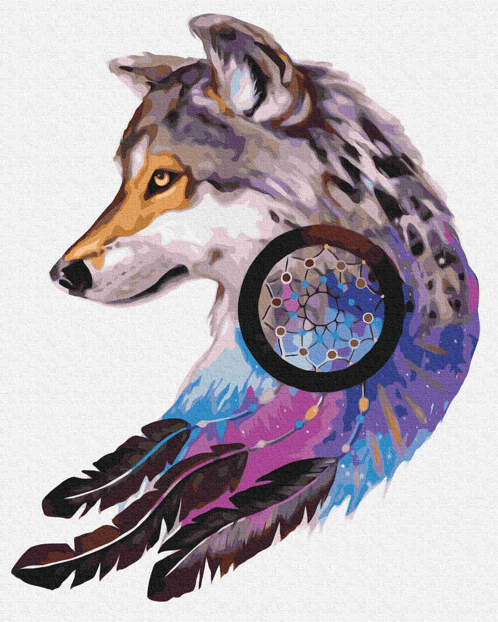 Malen nach Zahlen - Malen nach Zahlen - wolf feathers - by Pixie Cold
