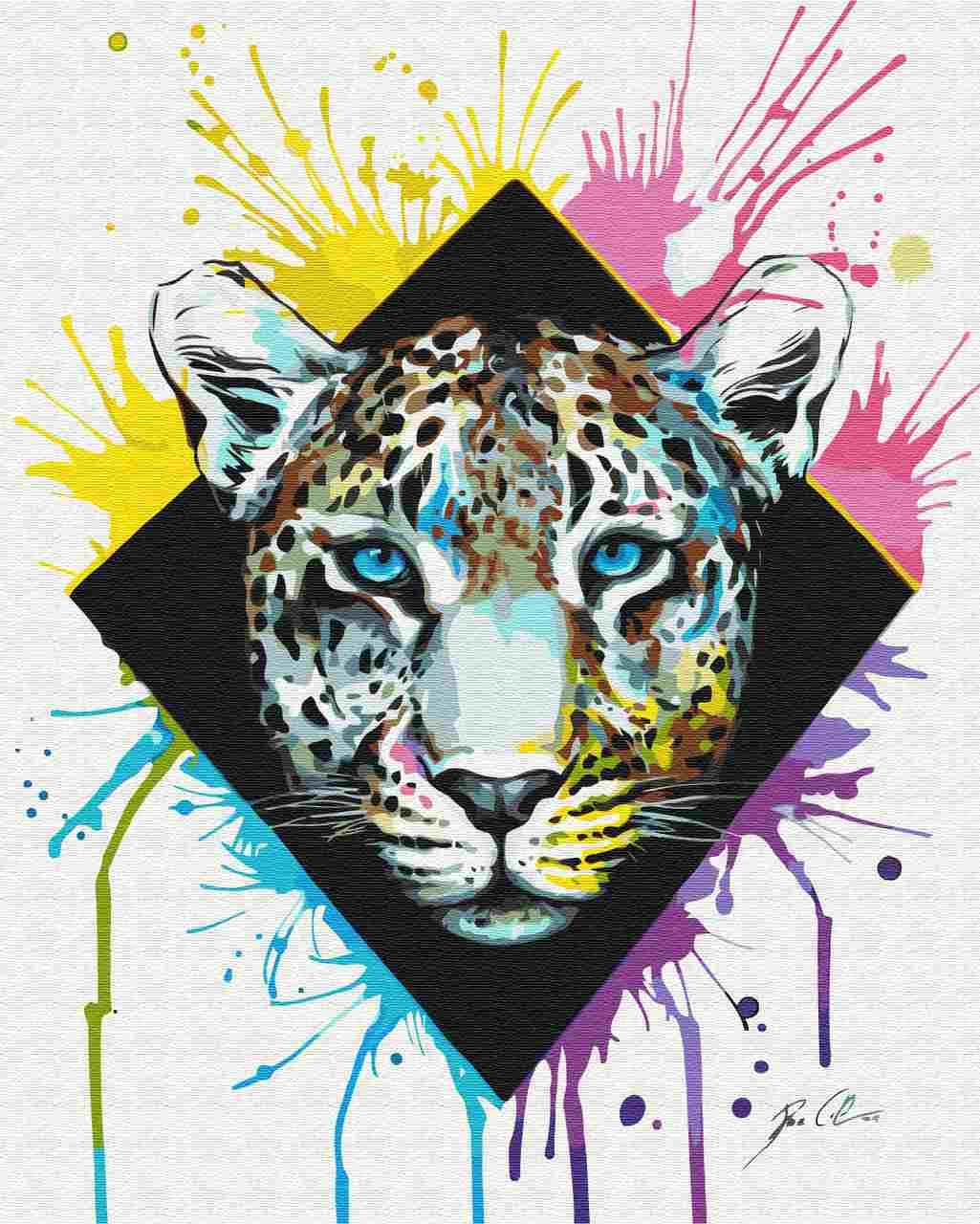 Malen nach Zahlen   Malen nach Zahlen   leopard black   by Pixie Cold