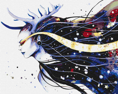 Malen nach Zahlen - Malen nach Zahlen - goddess of the galaxy - by Pixie Cold