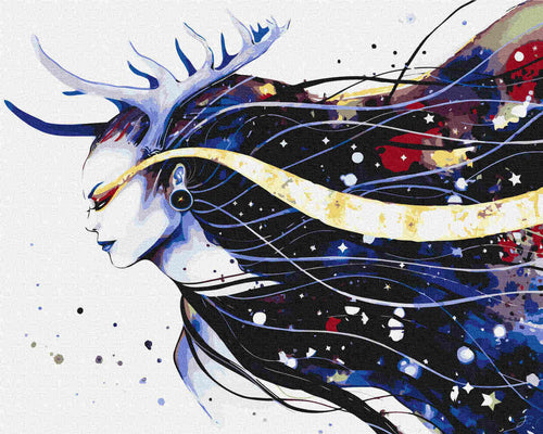 Malen nach Zahlen - Malen nach Zahlen - goddess of the galaxy - by Pixie Cold