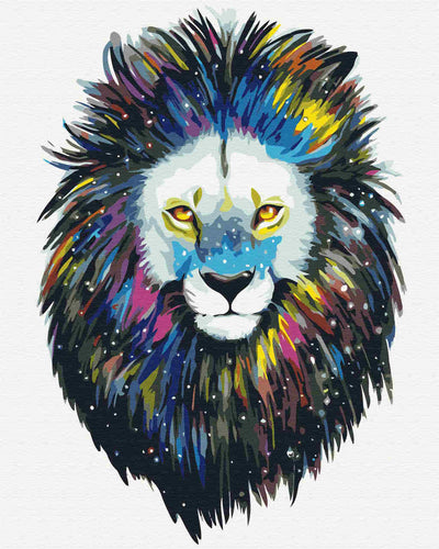 Malen nach Zahlen - Malen nach Zahlen - galaxy lion white - by Pixie Cold
