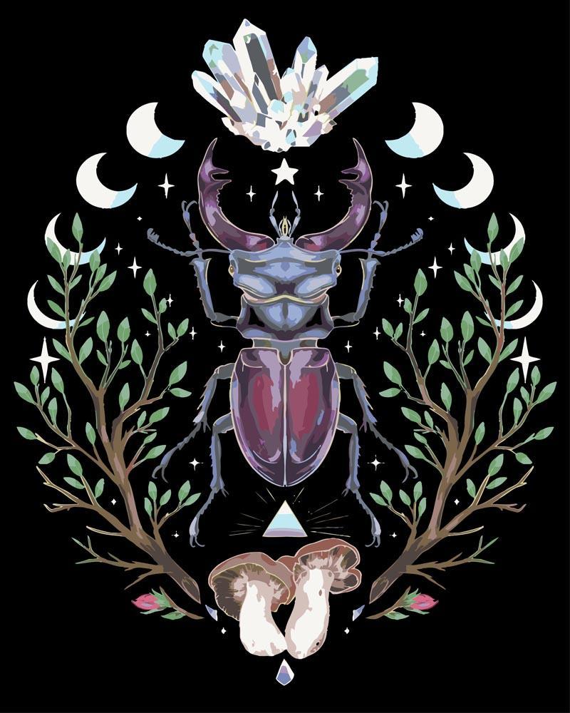 Malen nach Zahlen - Malen nach Zahlen - spiritueller Skarabäus - by Pixie Cold