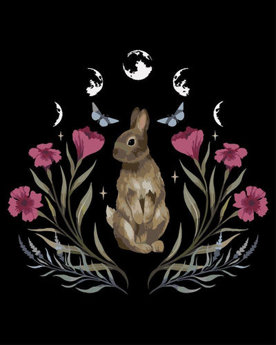 Malen nach Zahlen - Malen nach Zahlen - Kaninchen bei Nacht - by Pixie Cold