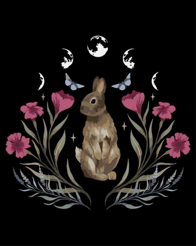 Malen nach Zahlen   Malen nach Zahlen   Kaninchen bei Nacht   by Pixie Cold